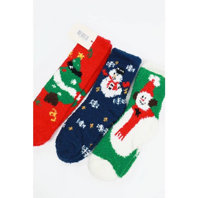 Plush Cozy Christmas Theme Socks