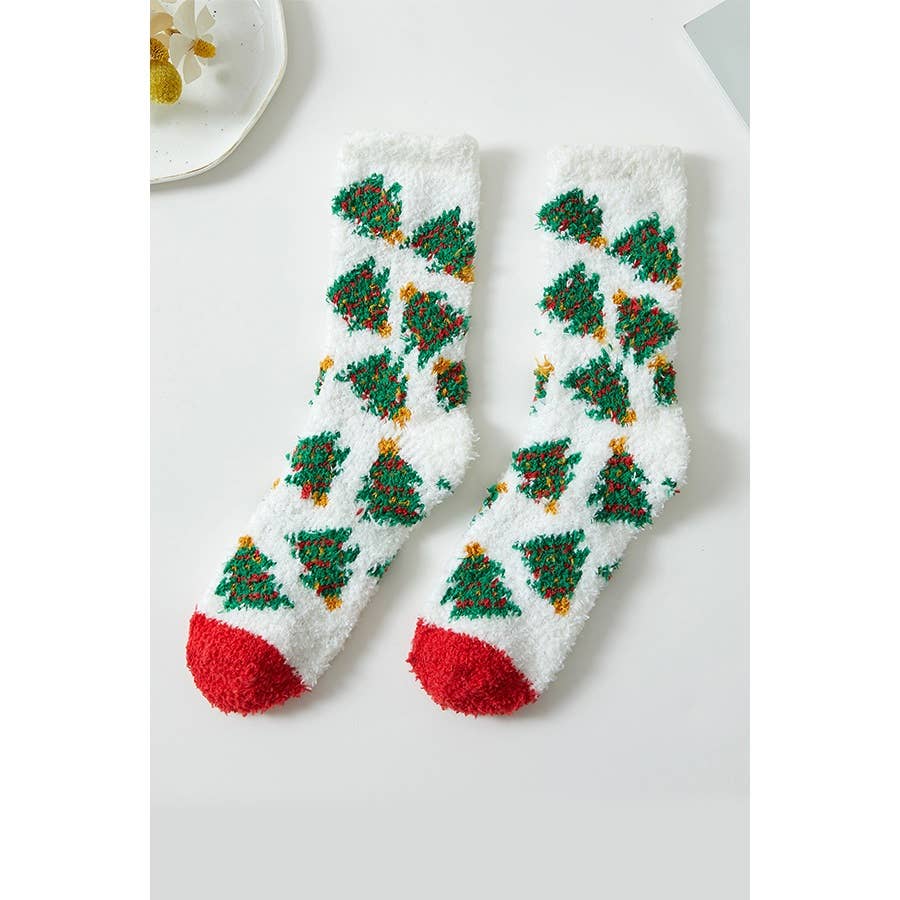 Plush Cozy Christmas Theme Socks