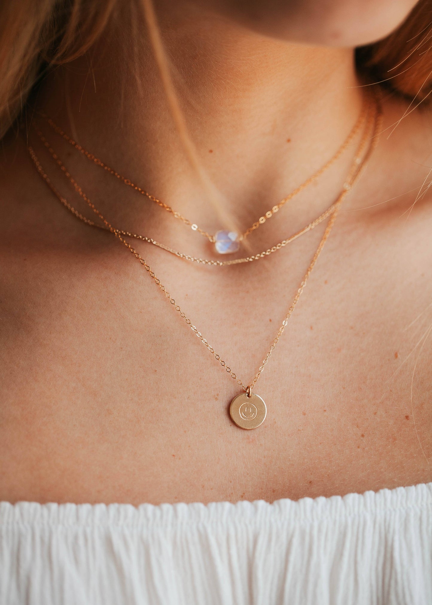 Hello Adorn - Moonstone Cushion Necklace: Sterling Silver