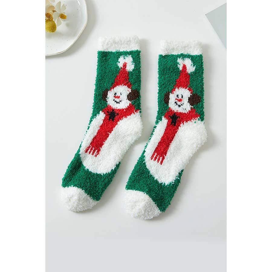 Plush Cozy Christmas Theme Socks