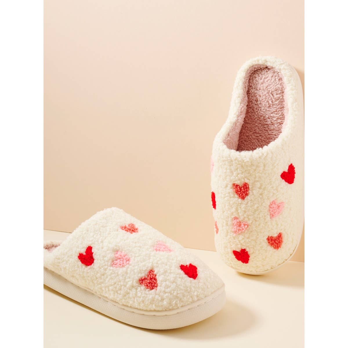 Heart Fuzzy Fleece Soft Slipper