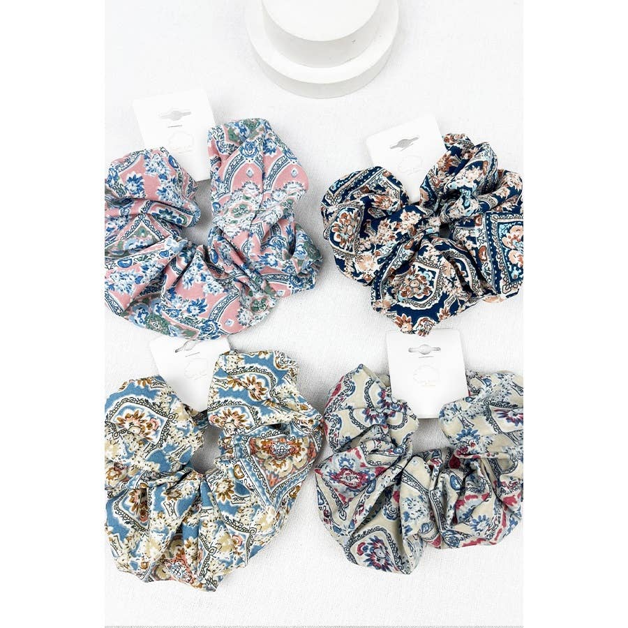 Boho Pattern Printed Scrunchie