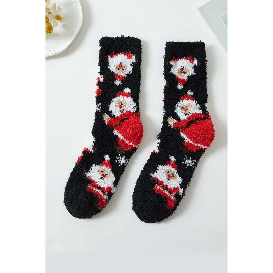 Plush Cozy Christmas Theme Socks