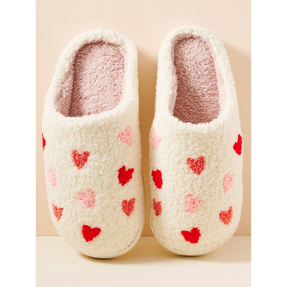 Heart Fuzzy Fleece Soft Slipper