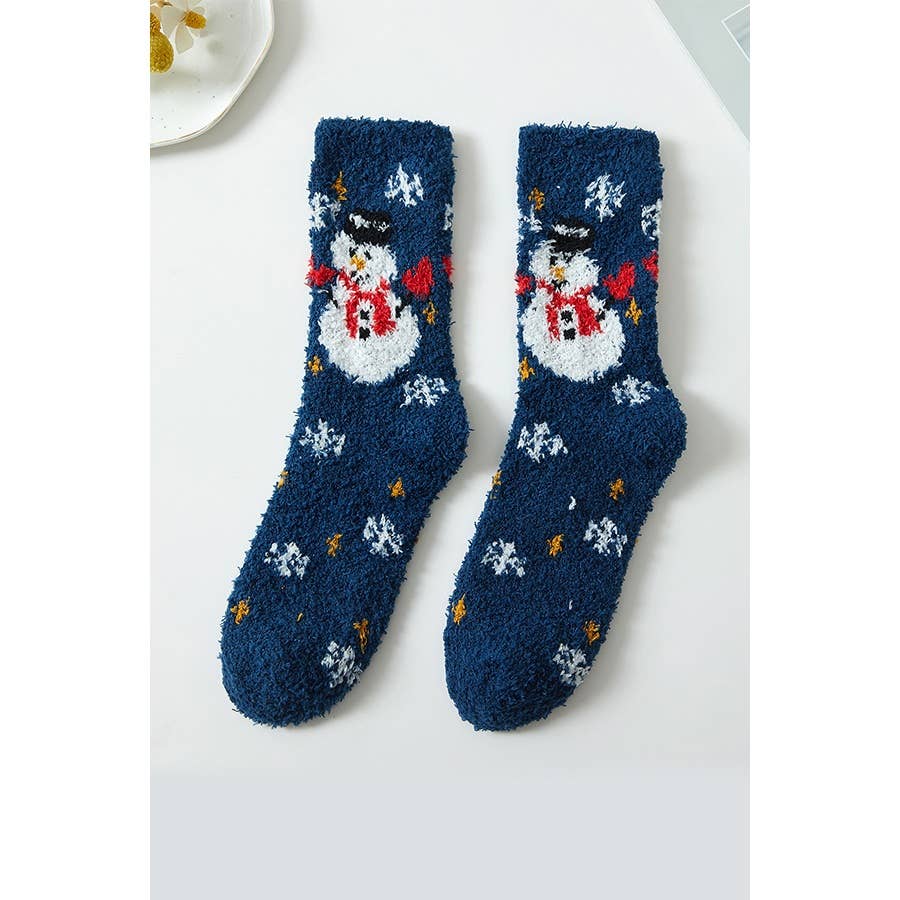 Plush Cozy Christmas Theme Socks